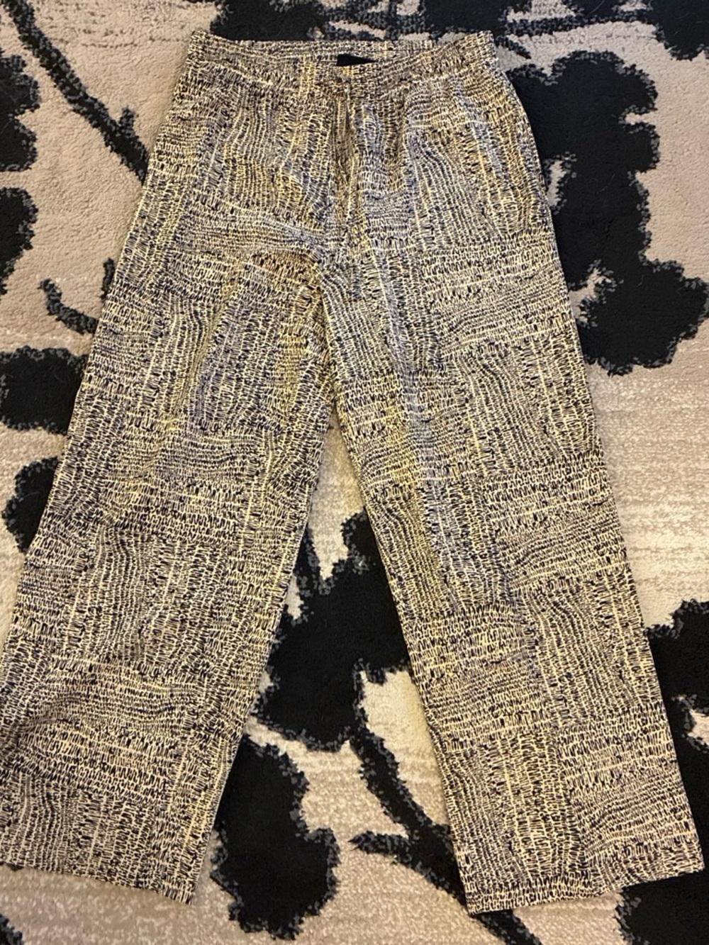 Rafaella Black and Cream Patterned Chinos